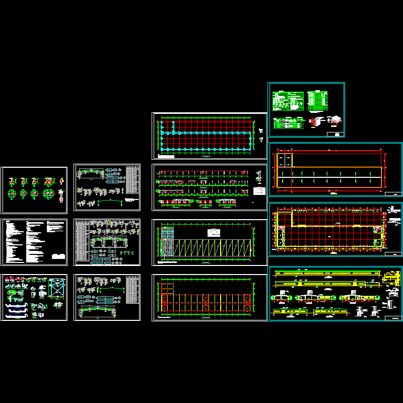 单层钢结构厂房建筑结构CAD施工图纸 - 1