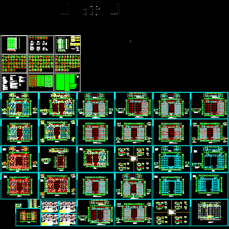 4层大学体育馆结构设计CAD施工图纸 - 1