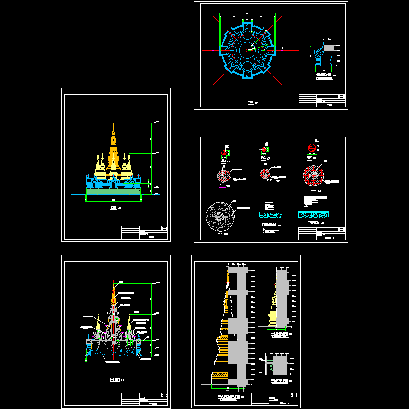 云南某佛塔CAD施工图纸(建筑风格).dwg - 1