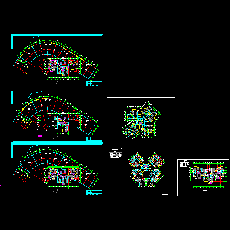 住宅户型设计CAD平面图纸(dwg) - 1