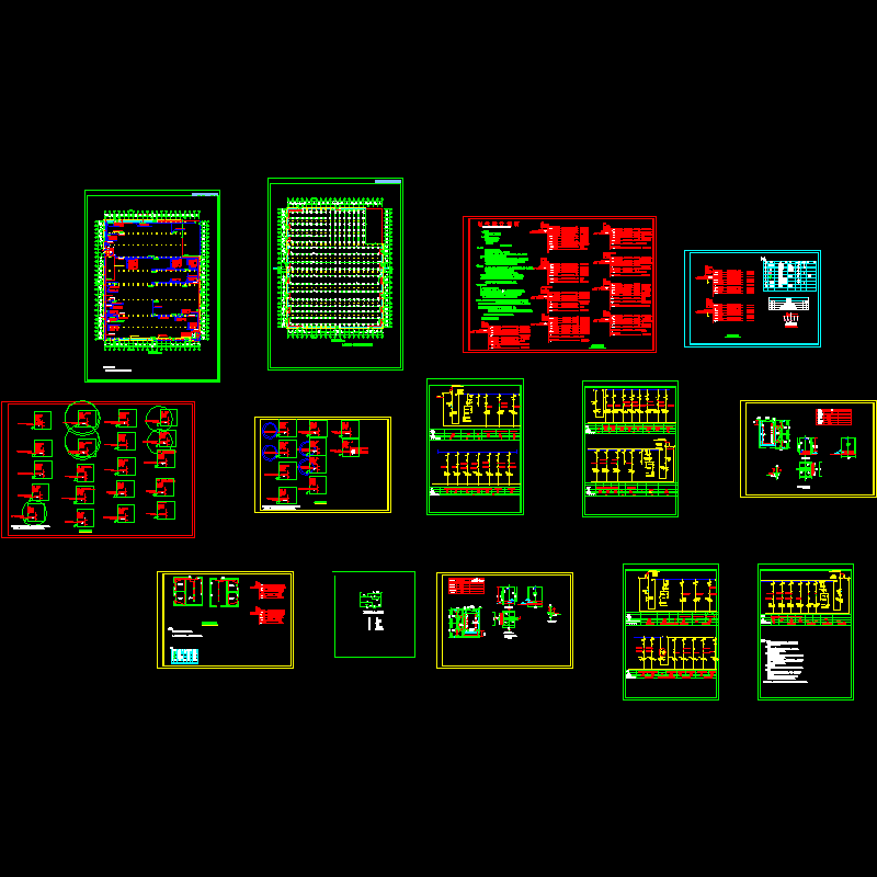 车间变配电室电气图（14页CAD图纸） - 1
