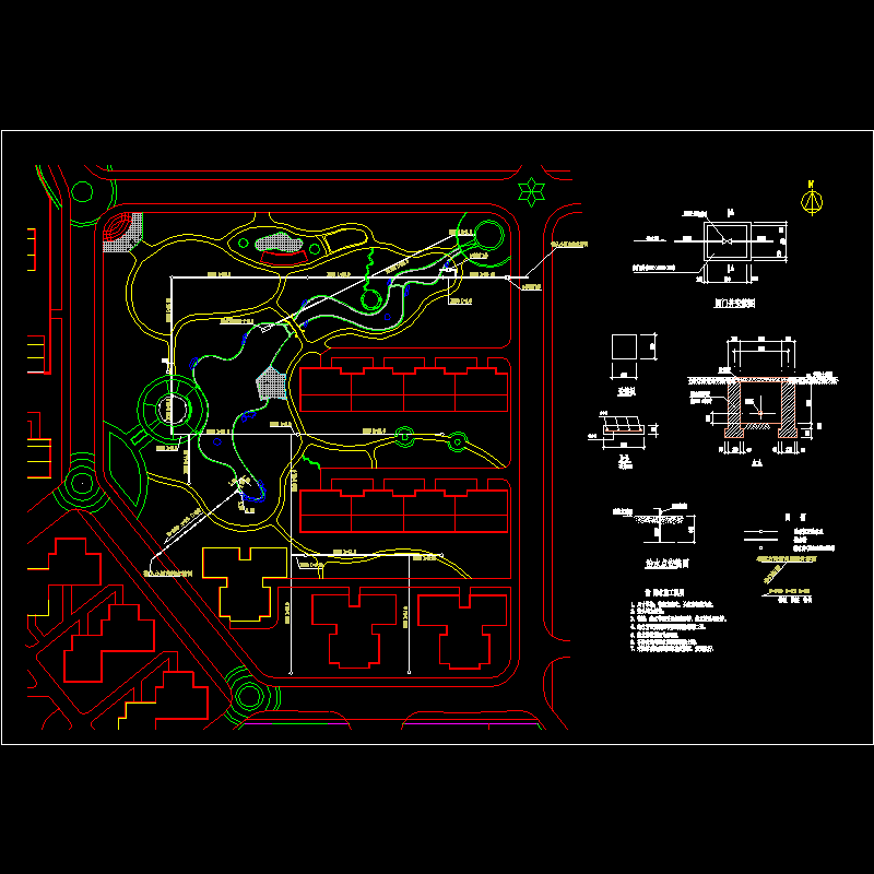 小区绿化喷灌CAD施工图纸，含设计说明 - 1