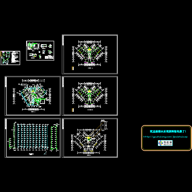 11层塔式住宅楼给排水设计CAD施工图纸.dwg - 1