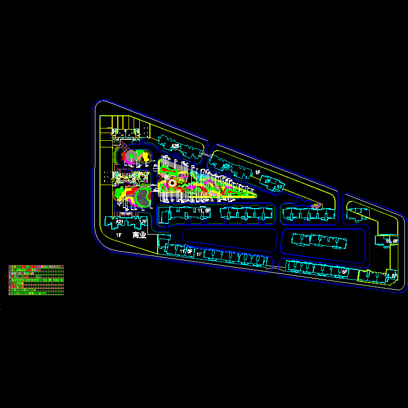 小区主入口组团绿地绿化工程CAD施工图纸.dwg - 1