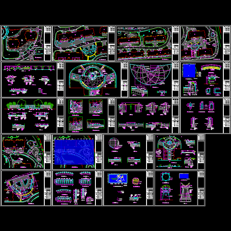 楼盘庭院景观部分CAD施工图和景观节点详图 - 1