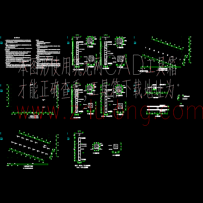 框架柱加固CAD施工图纸，共8张图纸 - 1