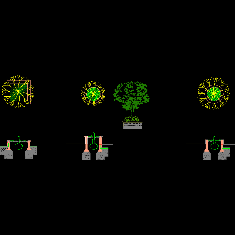 圆形树池施工CAD详图纸 - 1