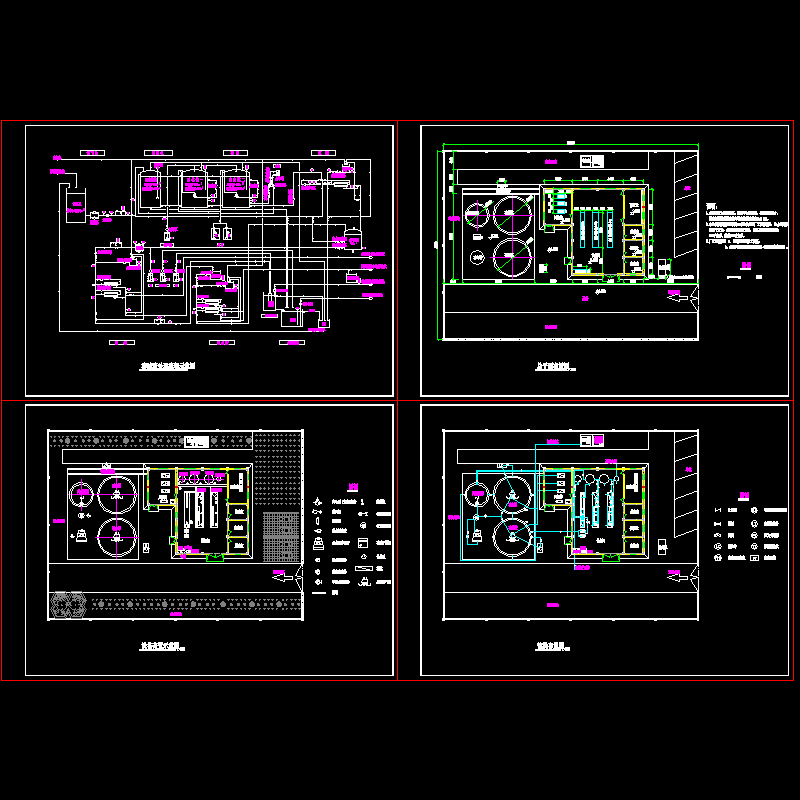 垃圾渗滤液MBR全套cad图纸_流程图,管线布置图,总平面图 - 1