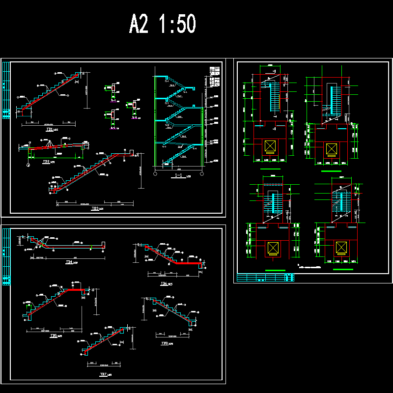 住宅楼楼梯构造CAD详图纸.dwg - 1