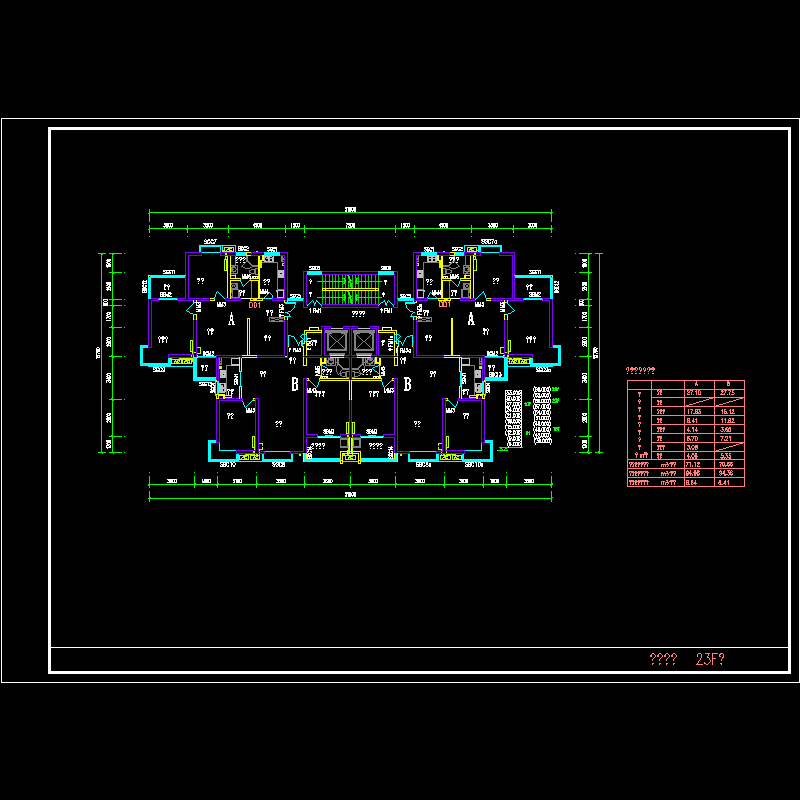 塔式高层一梯四北梯户型图纸（94/94）.dwg - 1