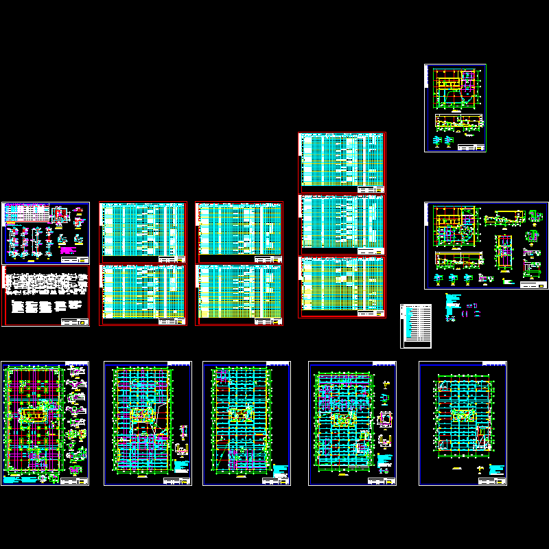 高层住宅楼首层以下全套结构CAD施工图纸(dwg) - 1