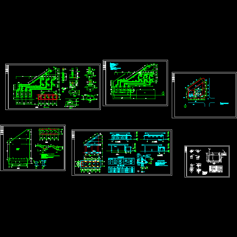 加油站结构设计CAD图纸，共6张图纸 - 1