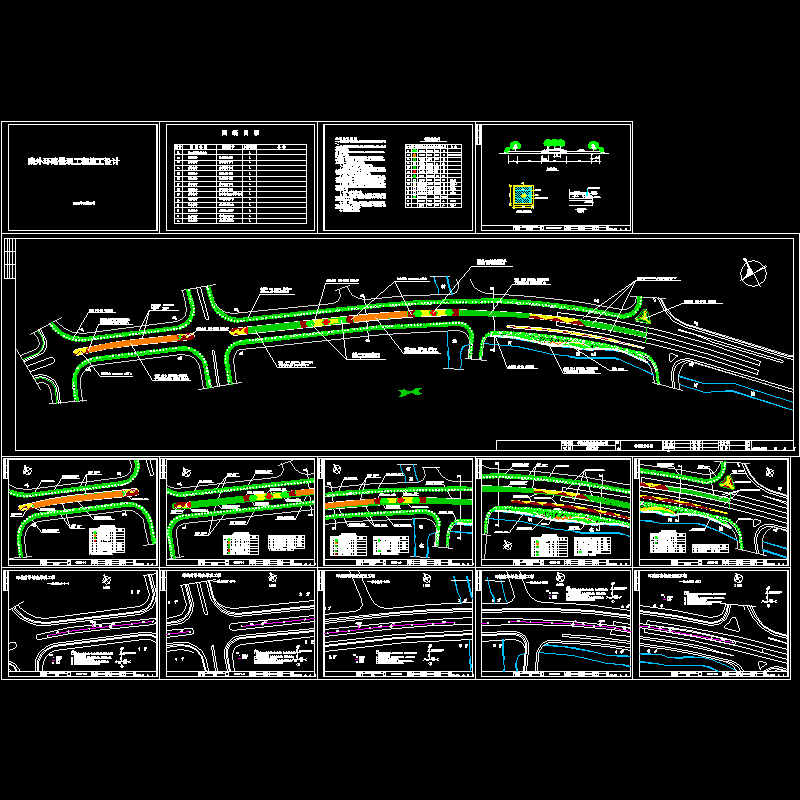 南外环道路景观CAD施工图纸 - 1