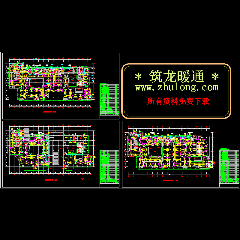 大型商场空调通风平面CAD图纸 - 1