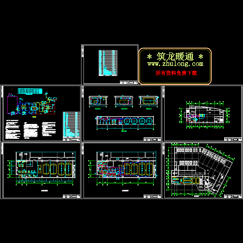 蓄冰系统机房系列图（6页CAD图纸） - 1