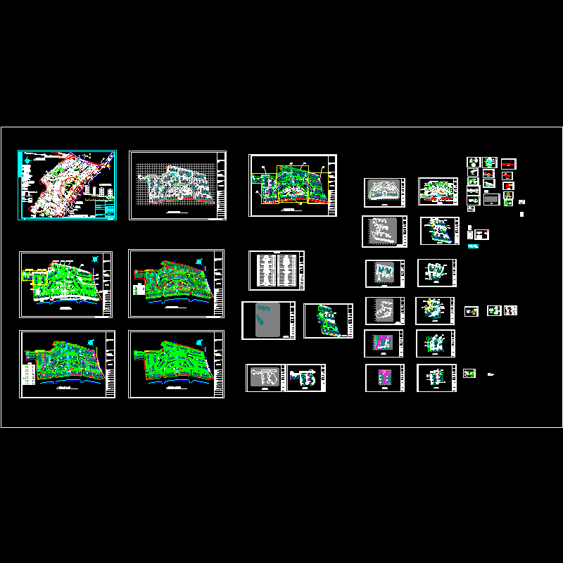 一套住宅小区环境景观设计CAD施工大样图 - 1