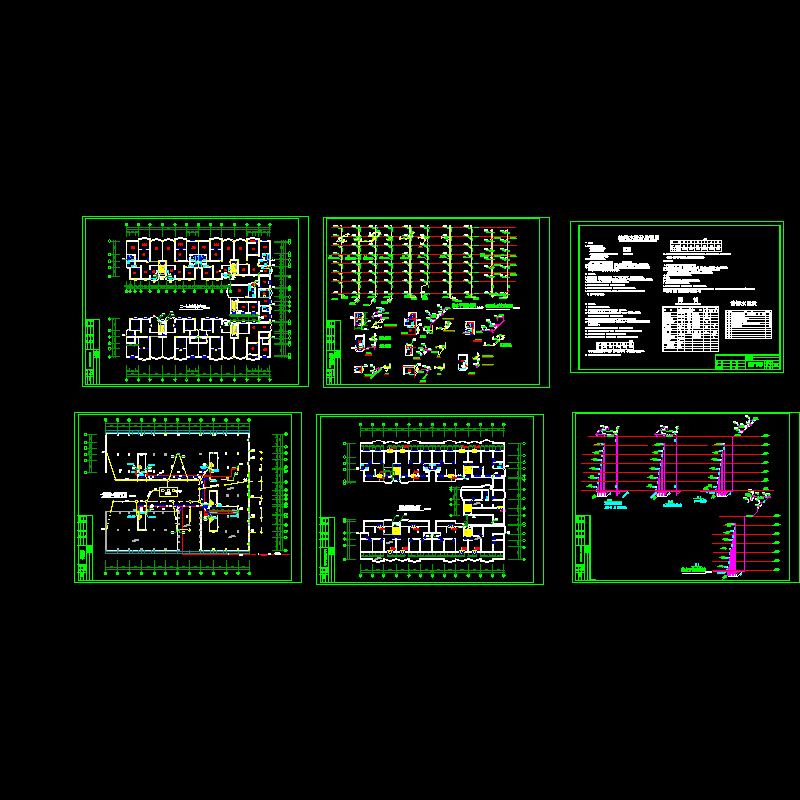 地上7层住宅楼给排水消防图纸和架空层给排水平面图 - 1