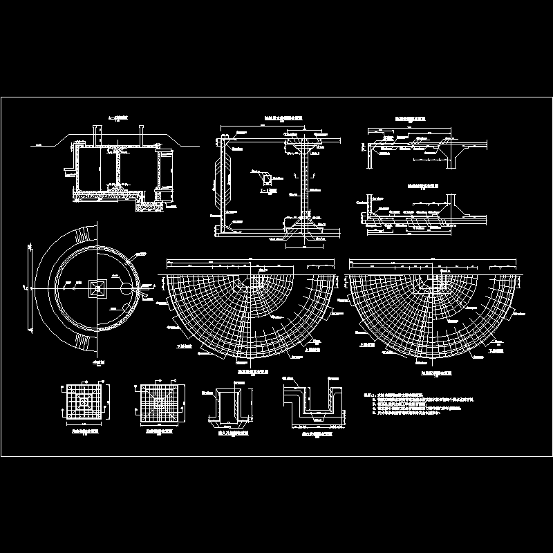 100T混凝土圆型蓄水池结构图纸.dwg - 1