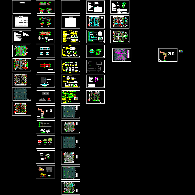 住宅小区组团花园园林景观工程CAD施工大样图.dwg - 1