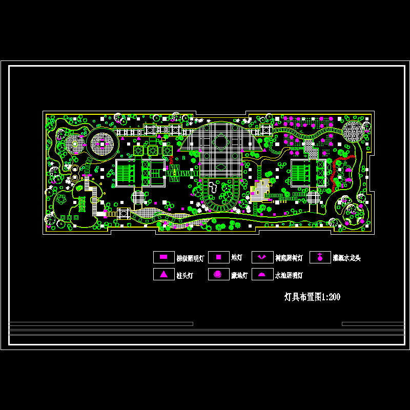 小区内庭景观照明设计CAD图纸.dwg - 1