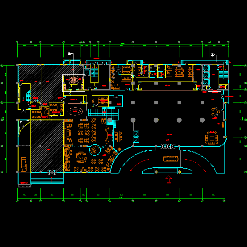 酒店大堂平面图纸设计方案.dwg - 1