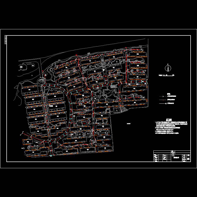 住宅区景观雨水排水CAD施工图纸.dwg - 1