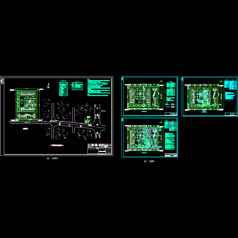 污水处理厂管线平面布置图纸.dwg - 1