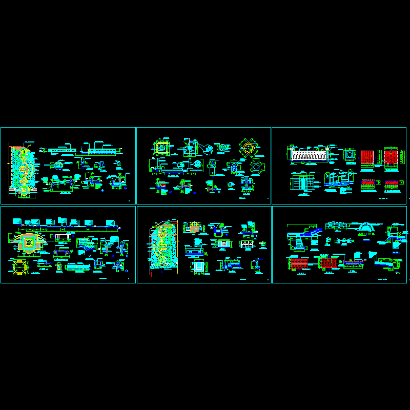 街旁绿地施工CAD图纸，共六张　 - 1