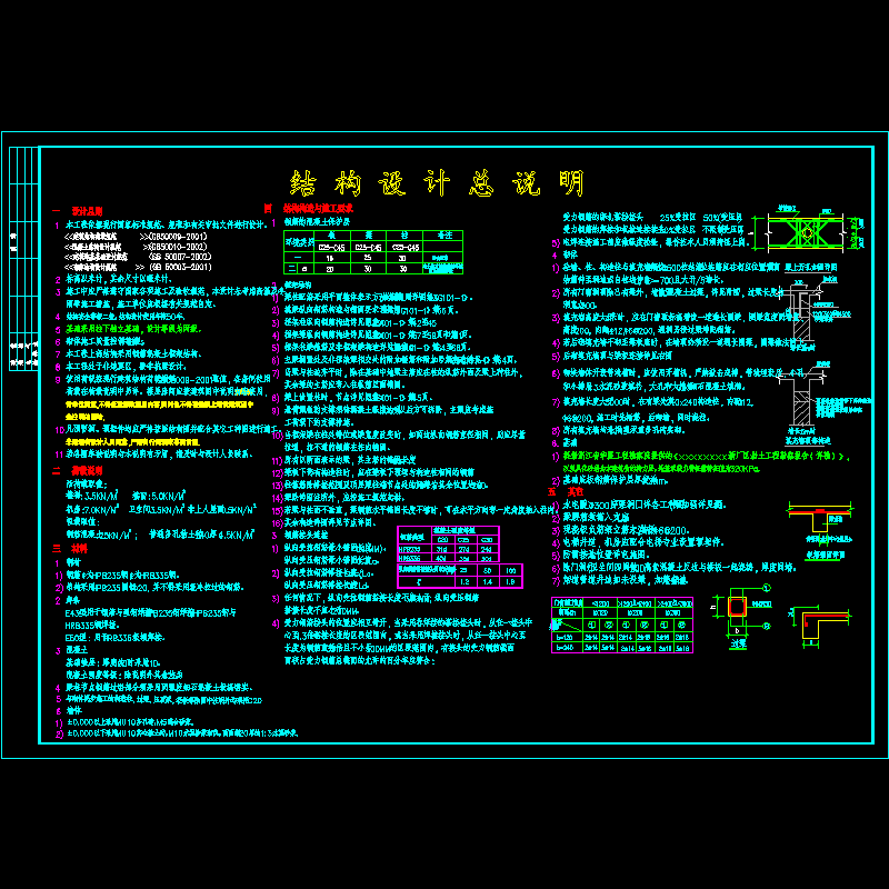 一套非抗震区2层框架厂房结构设计说明 - 1