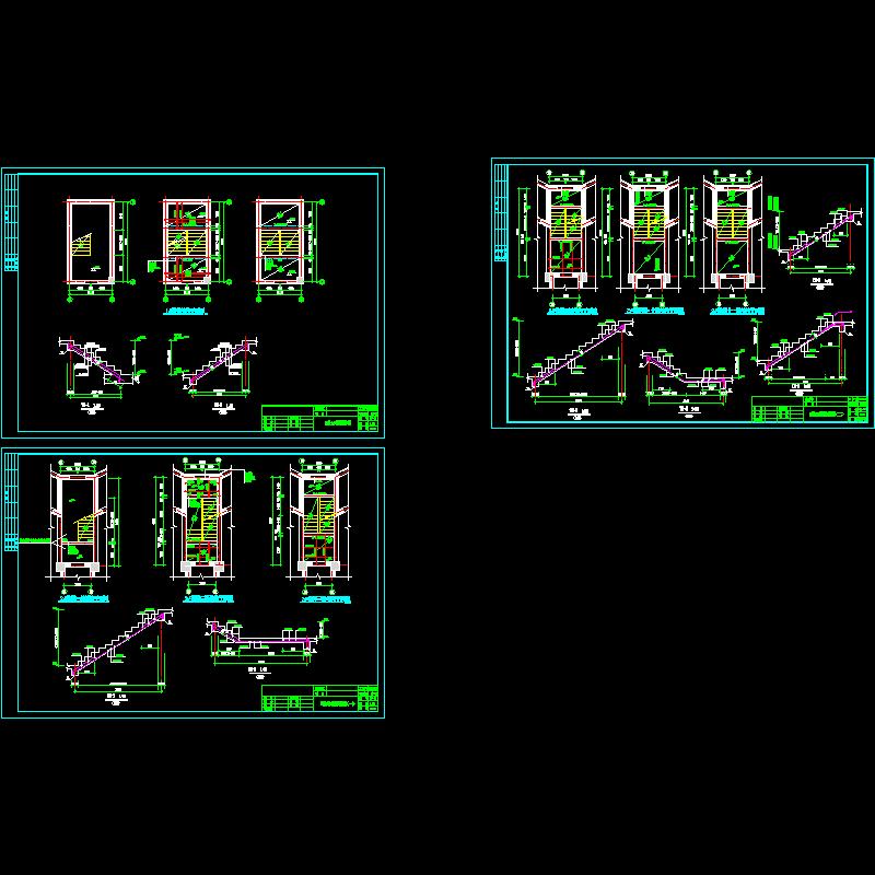 框剪住宅楼梯节点构造CAD详图纸.dwg - 1