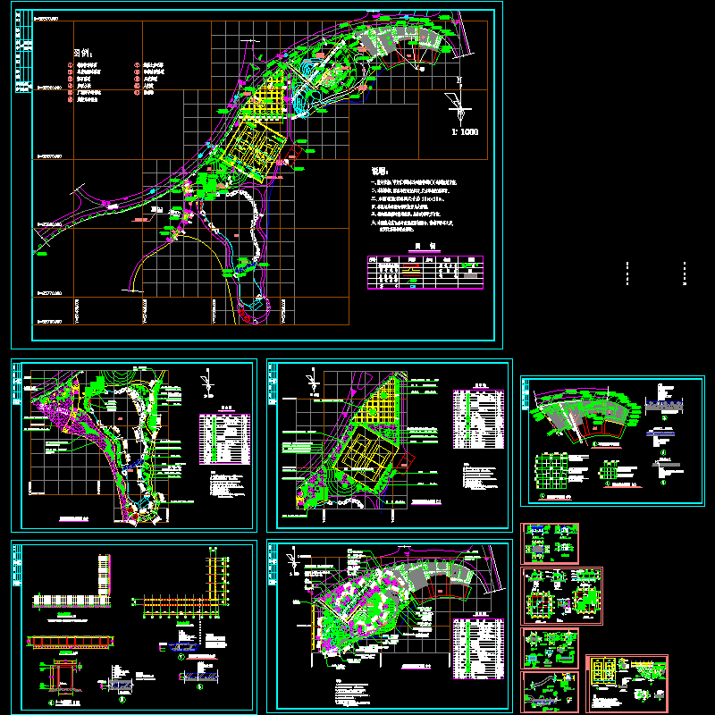 城市滨水小游园景观CAD施工图（11页图纸）.dwg - 1