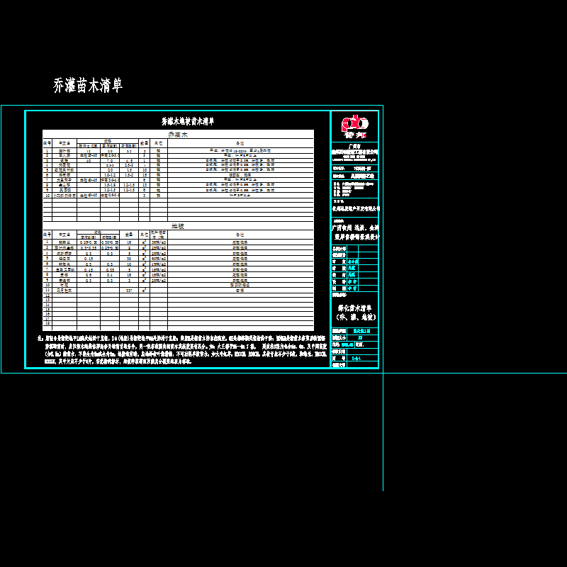 苗木清单(乔灌地被).dwg