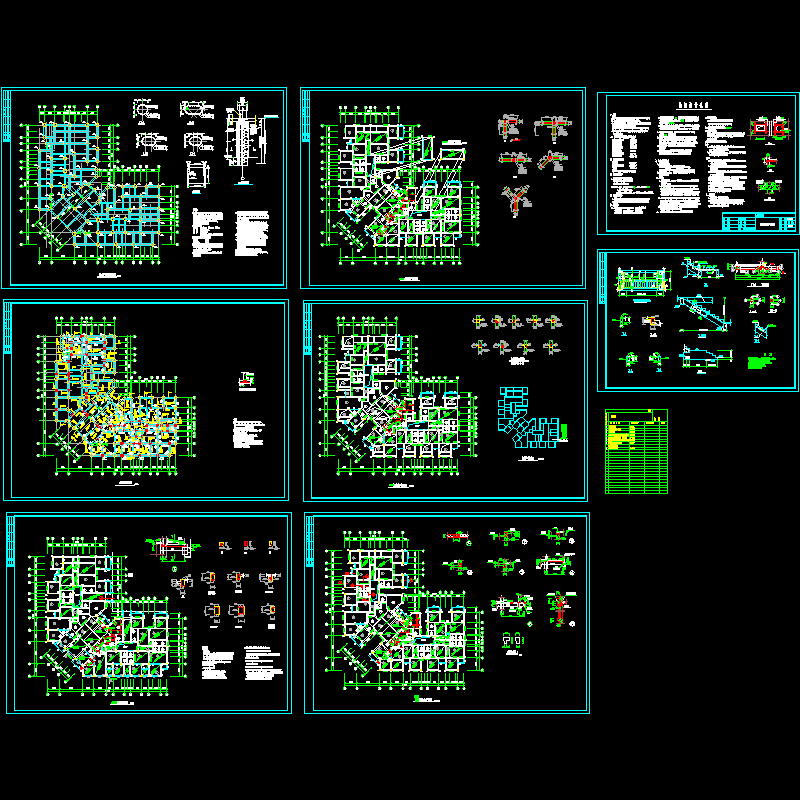办公楼结构设计CAD图纸，共8张图纸 - 1