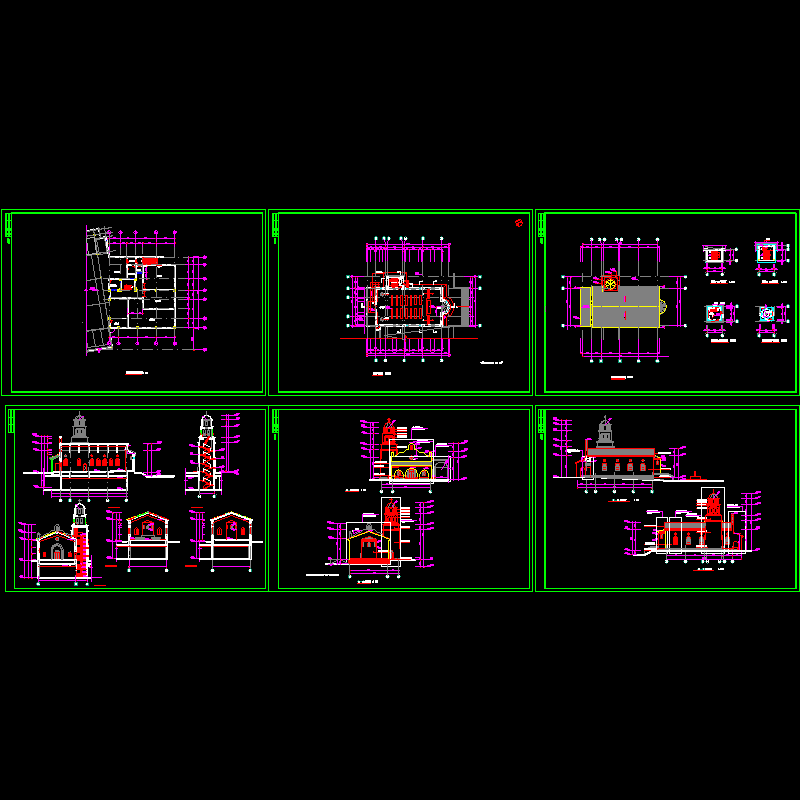 1层欧洲风格教堂建筑方案设计CAD图纸 - 1