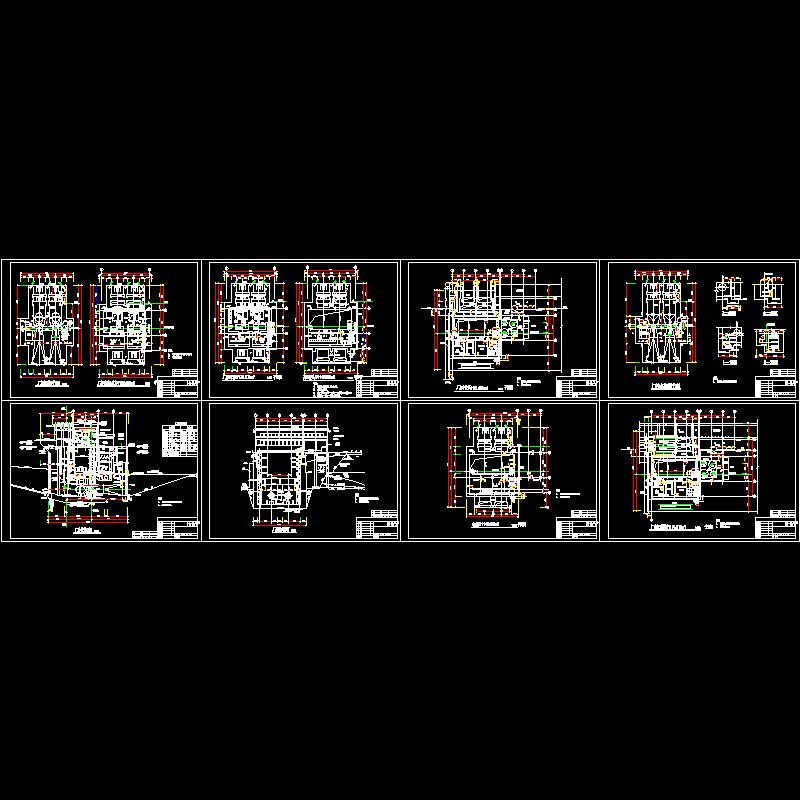 水电站贯流机组厂房设计cad图纸,平面图图,剖面图和细部结构图 - 1