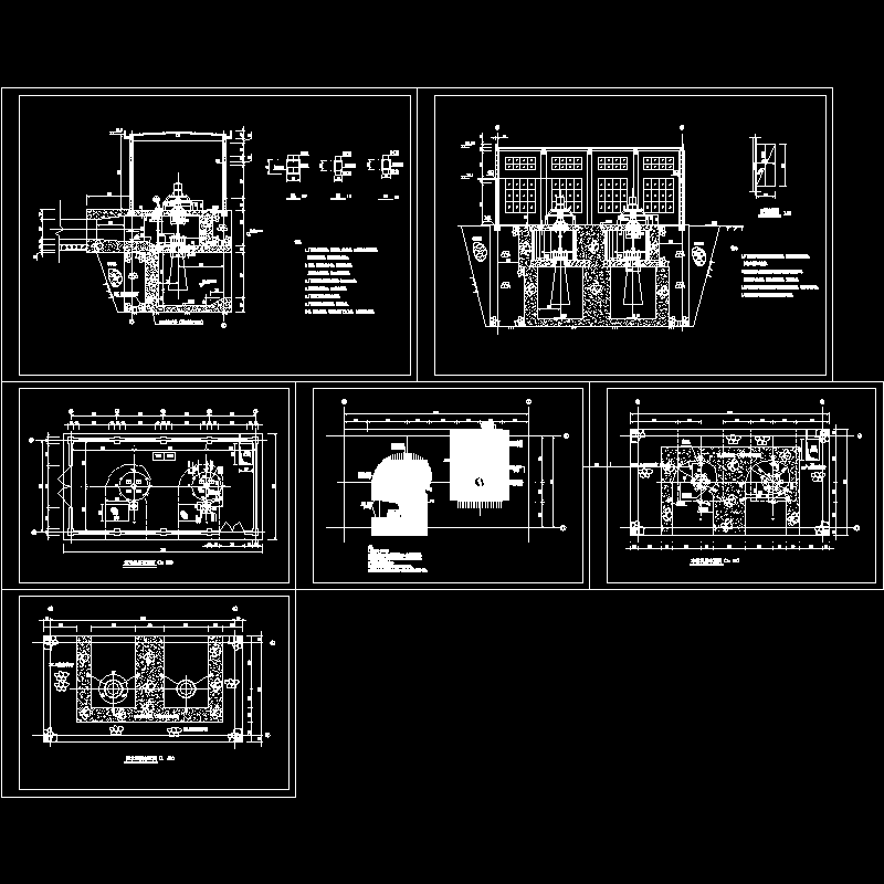 水力发电电站厂房建筑cad施工图纸和尾水管层图纸 - 1