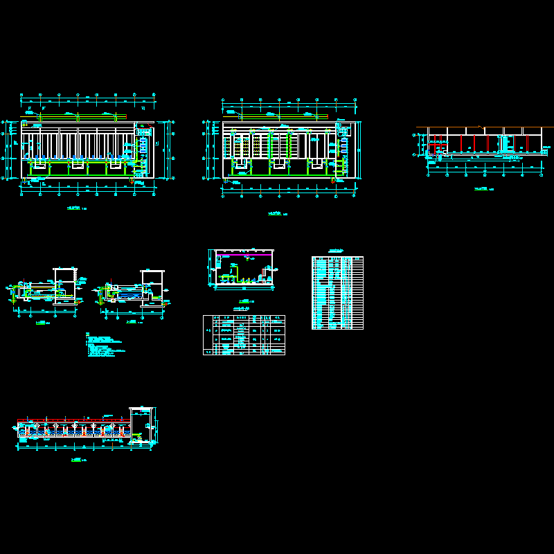 8万方纤维滤池设计CAD图纸.dwg - 1