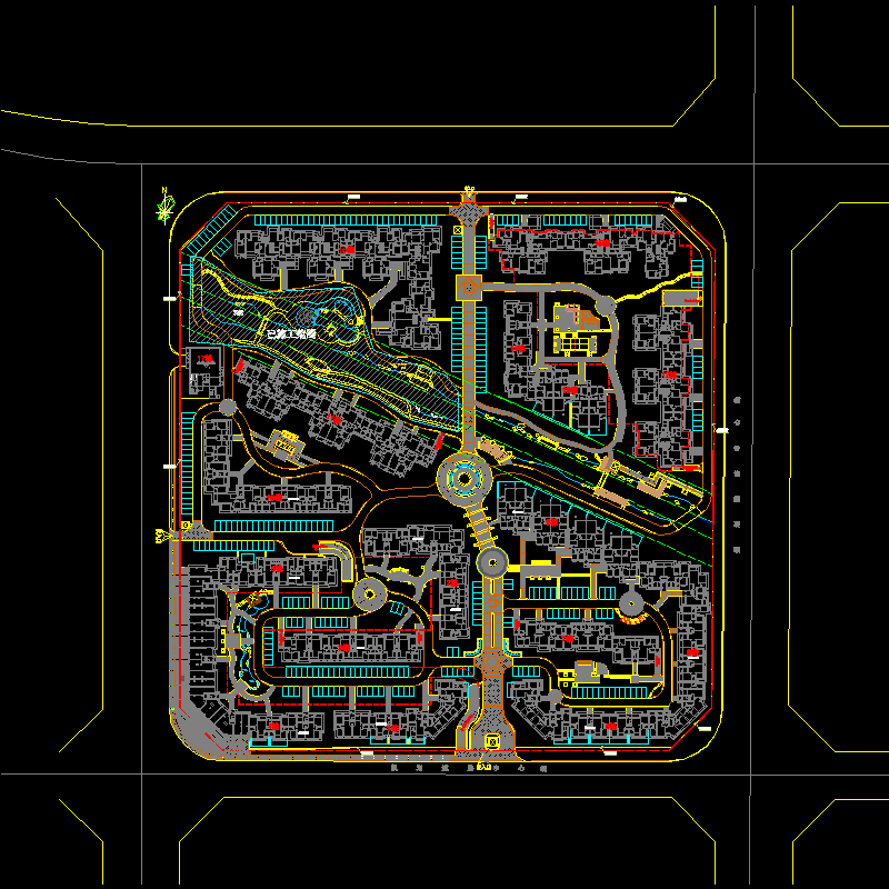 小区景观CAD施工图（12页图纸）.dwg - 1