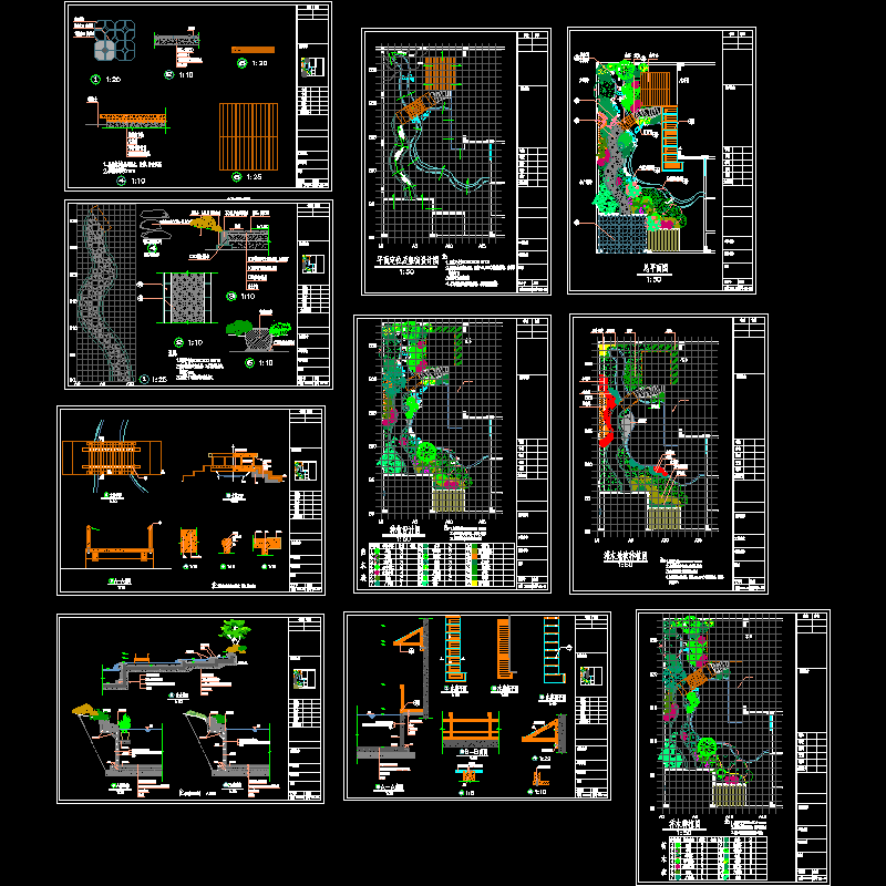 庭院景观CAD施工图（10页图纸）.dwg - 1