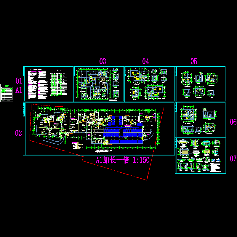 人防地下室建筑设计图纸，含设计说明.dwg - 1