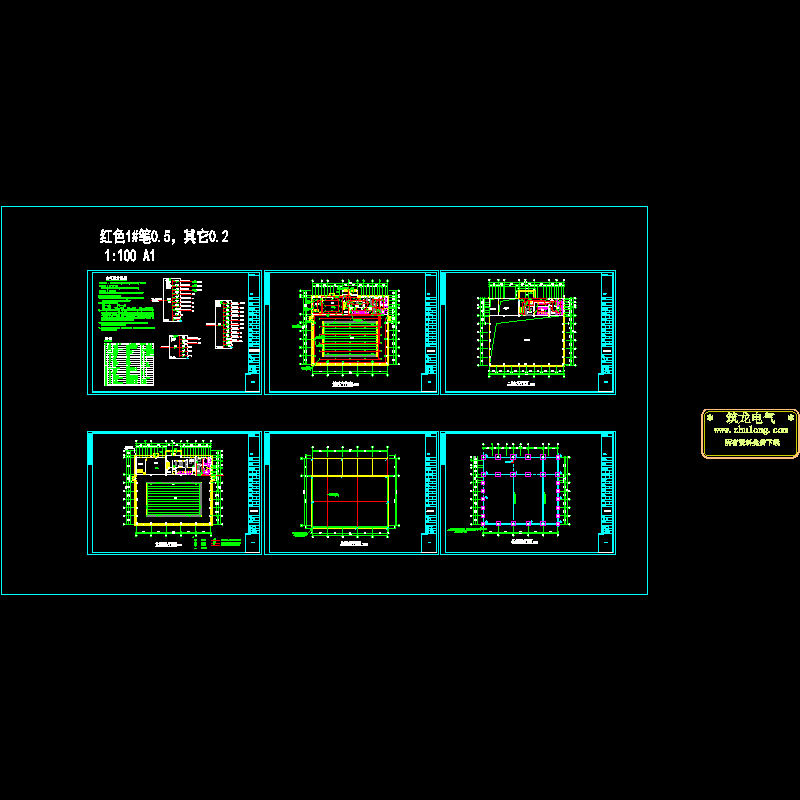 游泳馆电气CAD施工图纸（第三类防雷）.dwg - 1