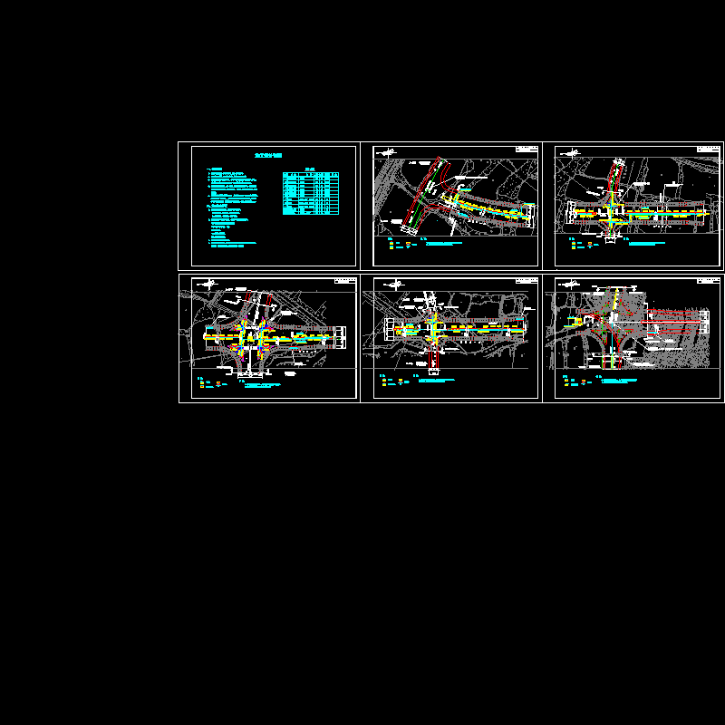 道路绿化带喷灌CAD施工图纸.dwg - 1