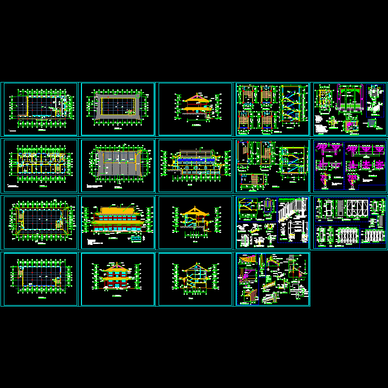 寺庙古建单体施工CAD详图纸 - 1