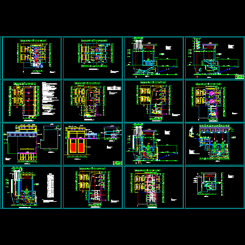 一套双机组发电厂房设计CAD图纸 - 1