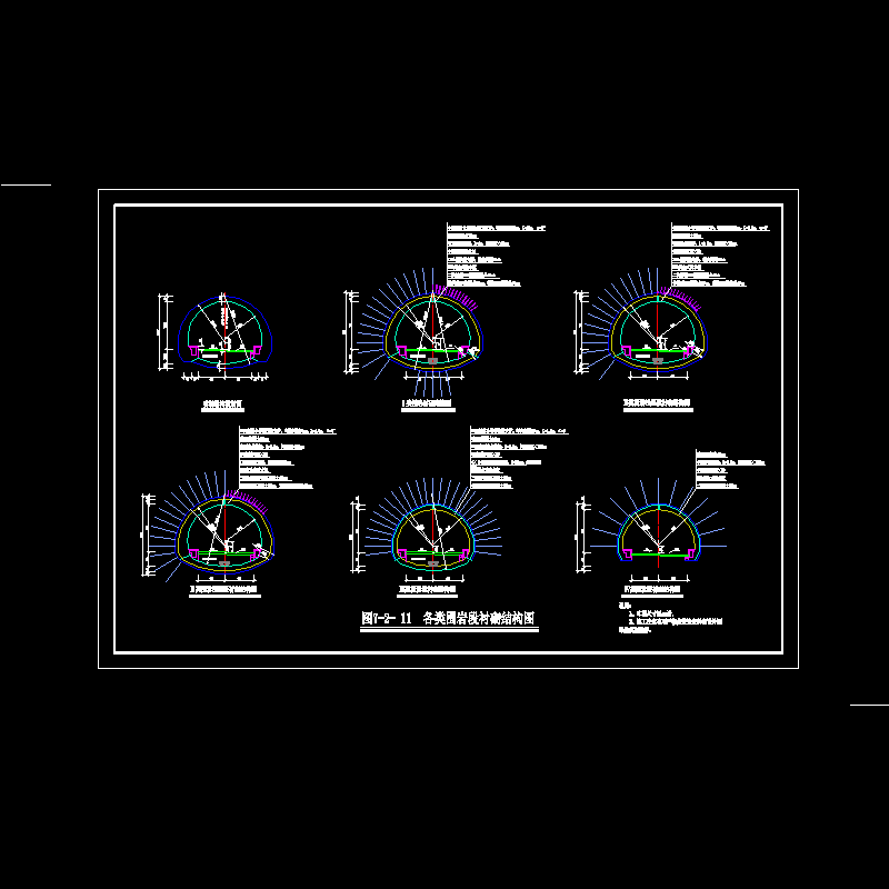 各类围岩段衬砌结构示意图.dwg