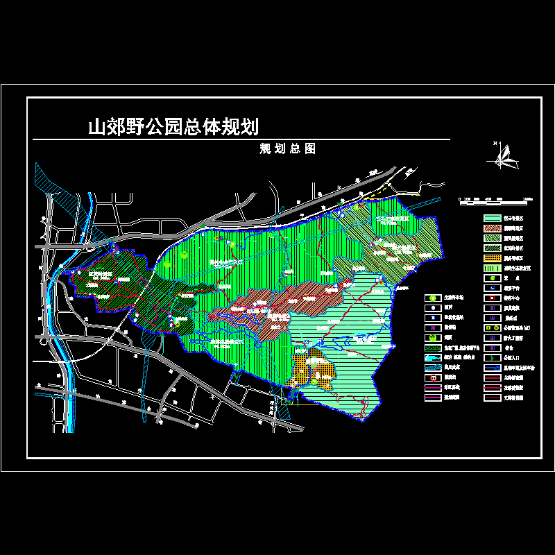 山郊野公园总体规划平面CAD图纸 - 1