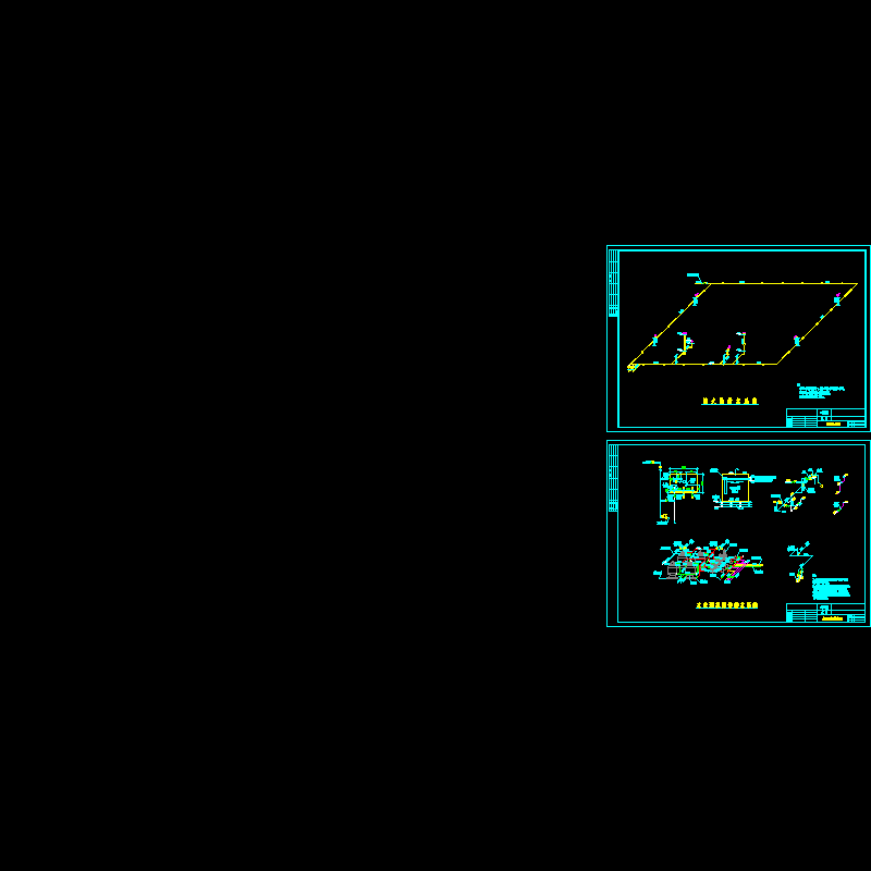 游泳池消火栓及泵房给排水系统CAD图纸 - 1