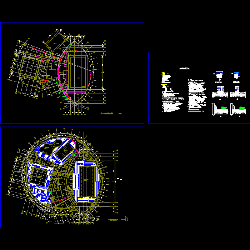 综合楼地板辐射采暖设计cad施工图纸和剖面图 - 1