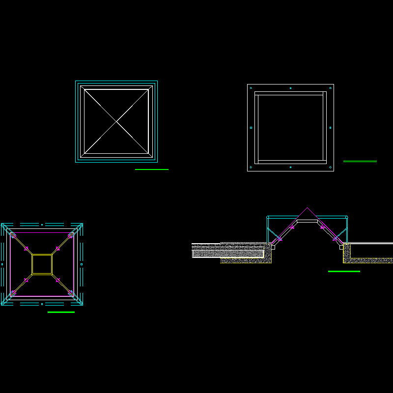 地下车库顶采光井CAD施工图纸.dwg - 1