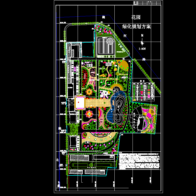 花园绿化规划方案设计CAD图纸 - 1